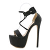 Sexy High Heel Open Toe Solid Ankle Buckle Strap Platform Sandal