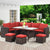 Outdoor 7-Piece Sofa Set with Dining Table and Chair