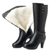 AIYUQI High-heeled Genuine Leather Motorcycle Boots