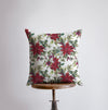 Holiday Poinsettia Repeat Pattern Pillow Cover by UniikPillows