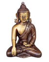 Sitting  Buddha in Meditation Pose two-tone color in Brass by OMSutra
