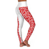 Womens Yoga Leggings - High Waisted / Love Red Hearts by inQue.Style