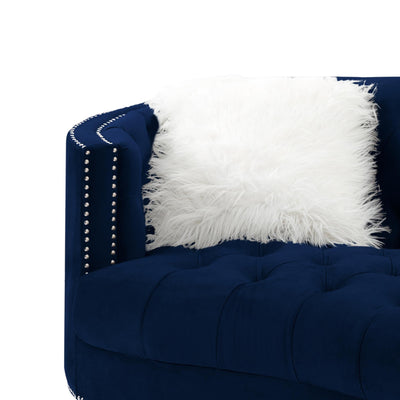 Living Room Sofa Navy Blue Velvet by Blak Hom