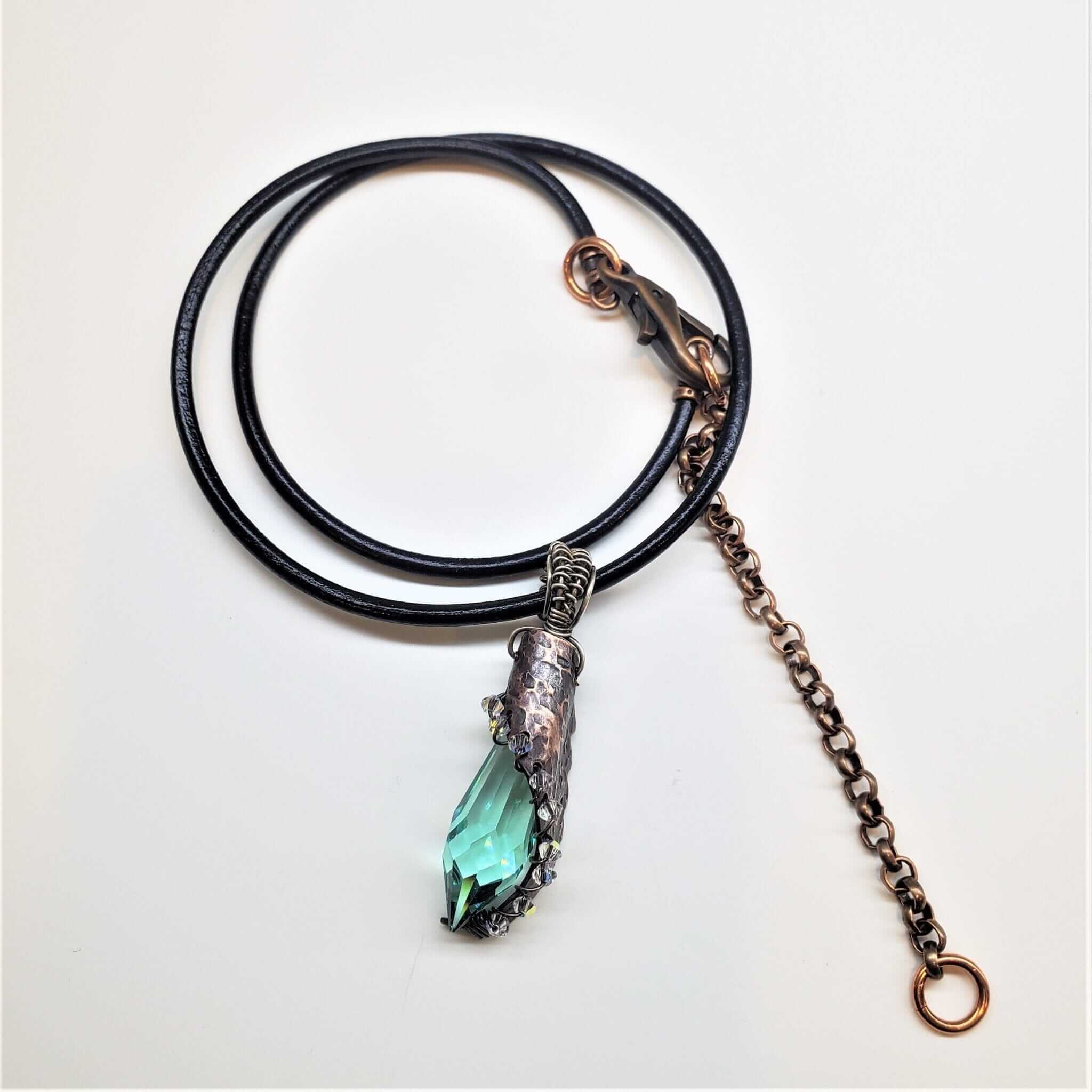 Handmade Limited Edition Angel Wing Crystal Teardrop Necklace