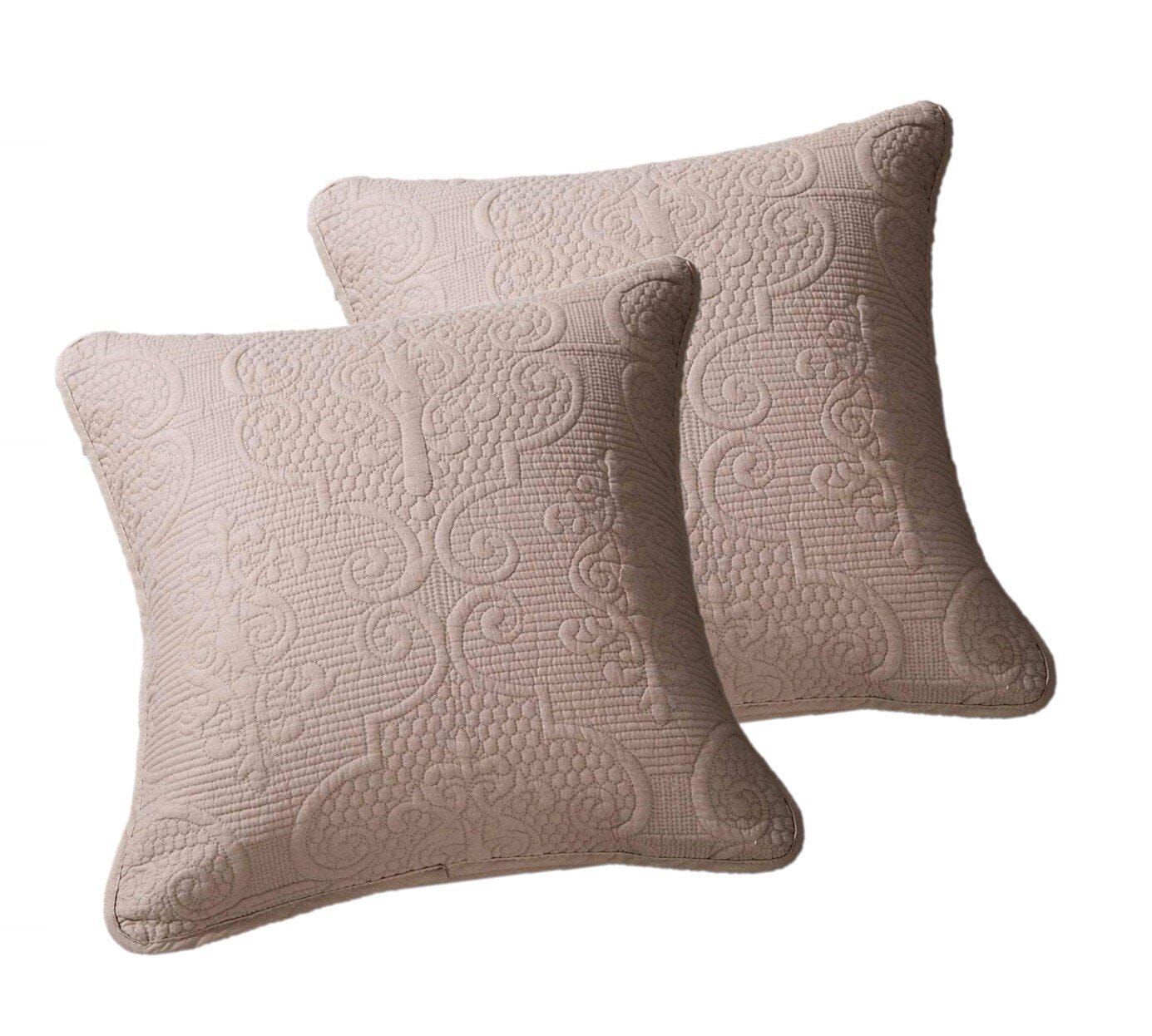 DaDa Bedding Set of 2-Pieces Sandy Beige Taupe Square Cushion Throw Pillow Covers, 18