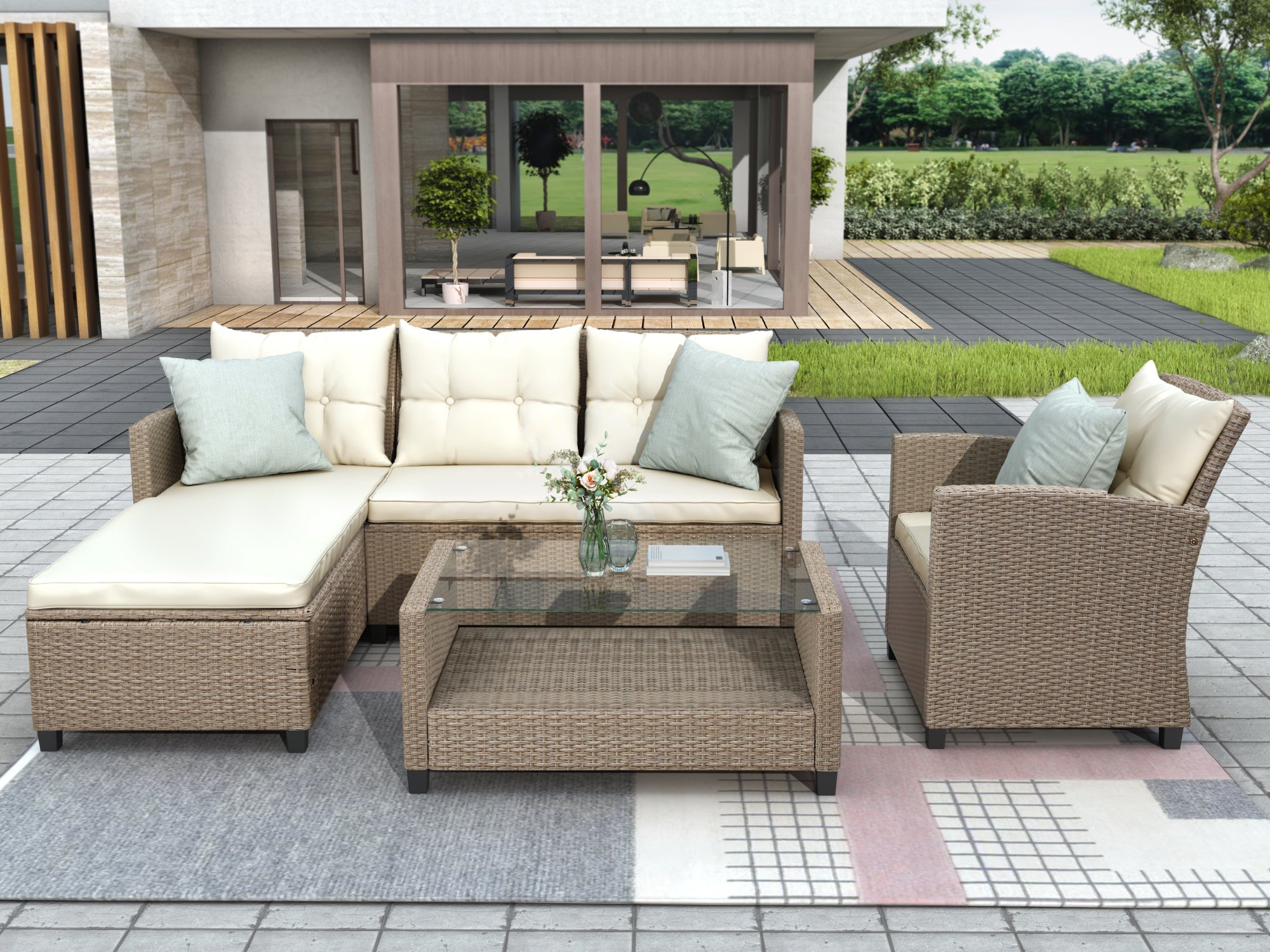 Set Of 4 Piece Outdoor, Patio Furniture by Blak Hom