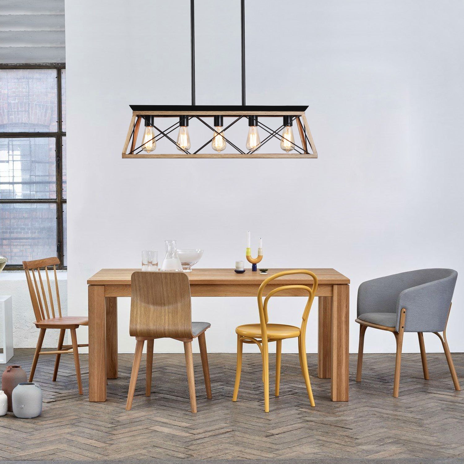 5-Light Farmhouse Chandeliers by Blak Hom