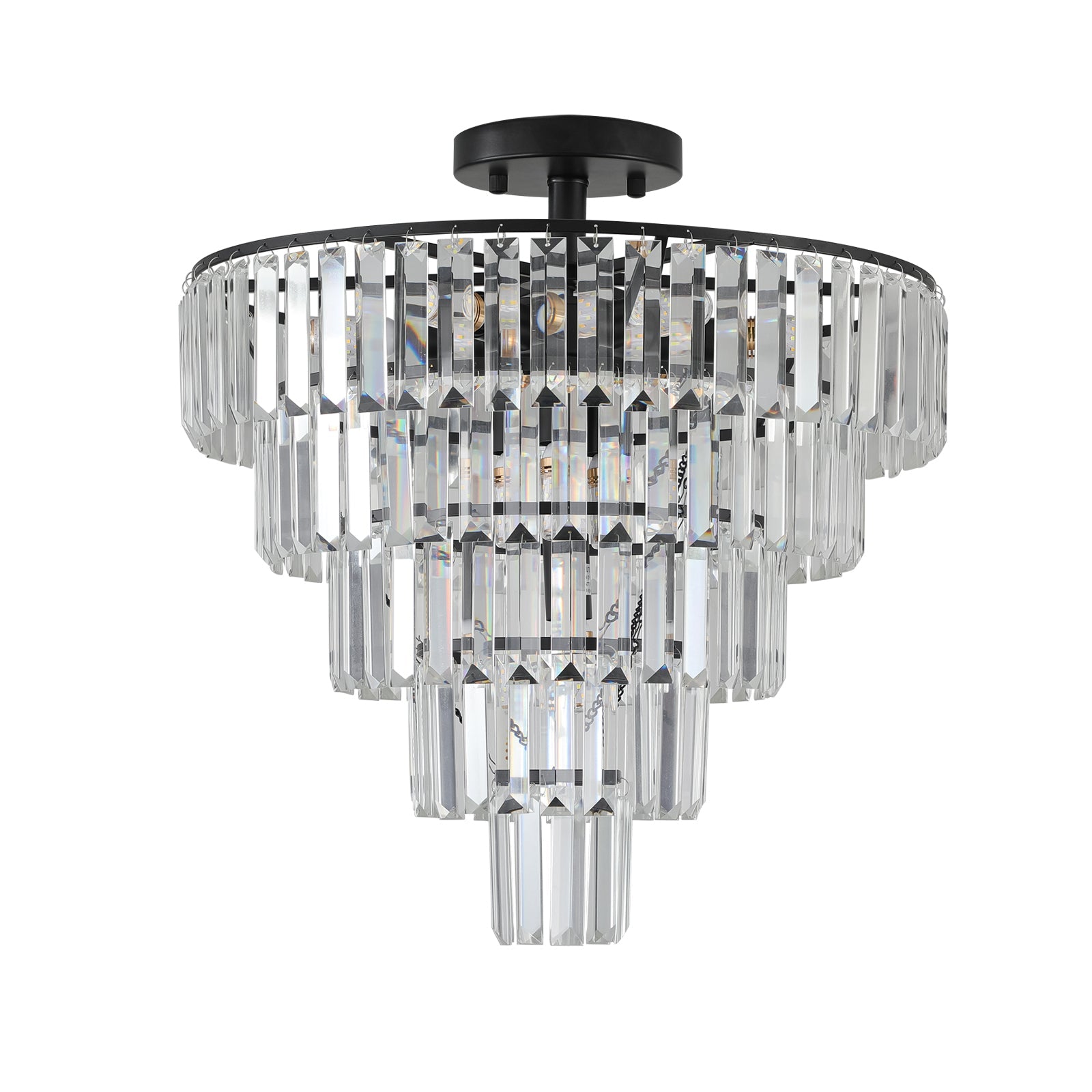 Black Large Crystal Modern Chandelier by Blak Hom