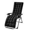 67x22in Chaise Lounger Cushion Recliner Rocking Chair Sofa Mat Deck Chair Cushion - Black by VYSN