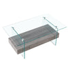 Tempered Glass Coffee Table With Dual Shelves by Blak Hom