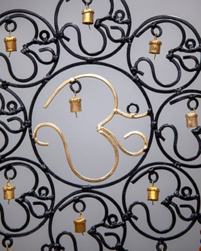 OM Brass Bells with glass beads wall hanging by OMSutra