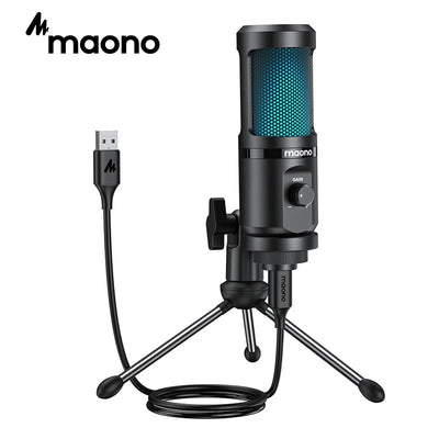 MAONO USB Desktop Condenser Microphone With Breathing Light PM461TR RGB