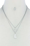 Stylish Double Layer Cross And Mary Necklace And Earrings Set by Coco Charli