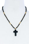 Chic Beaded And Cross Pendant Necklace by Coco Charli