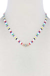 Evil Eye Charm Color Block Necklace by Coco Charli