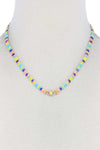 Evil Eye Charm Color Block Necklace by Coco Charli