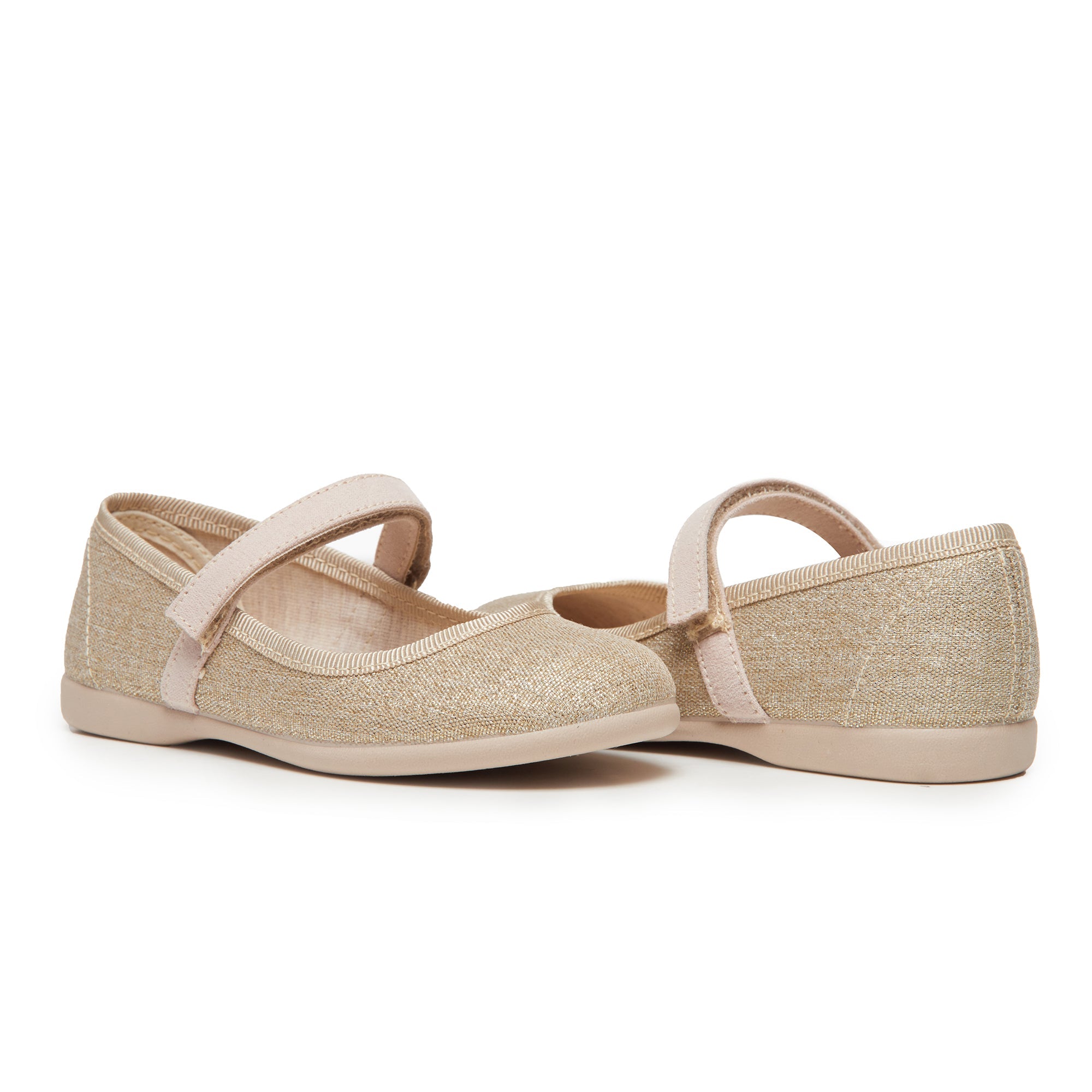 Classic Canvas Mary Janes in Shimmer Gold by childrenchic