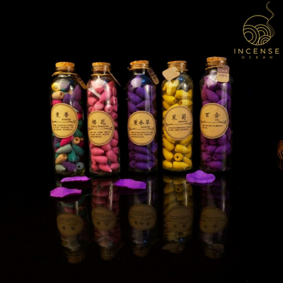 Glass Bottle Package Incense Cones by incenseocean