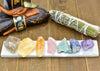 7 Chakra Engraved Selenite Polished Charging Bar by Whyte Quartz