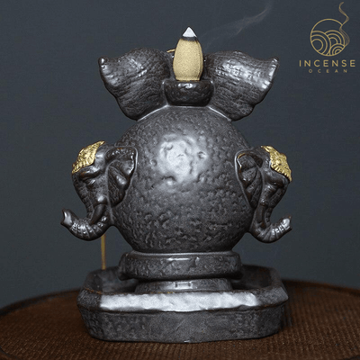Elephant Statue Waterfall Incense Burner by incenseocean