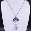 Purple Crystal Stainless Steel Necklace