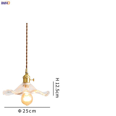 IWHD Nordic Style Simple LED Glass and Copper Pendant Light Fixtures