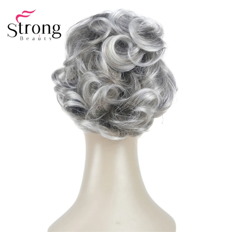 StrongBeauty Silver Short Natural Wave Ponytail Hair Extension With Claw Clip-In