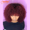 Red 99j Color 100% Brazilian Human Hair Afro Kinky Wig