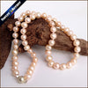 7-8 mm Real Natural Round Freshwater Gold Pearl Necklace Bracelet Jewelry Sets