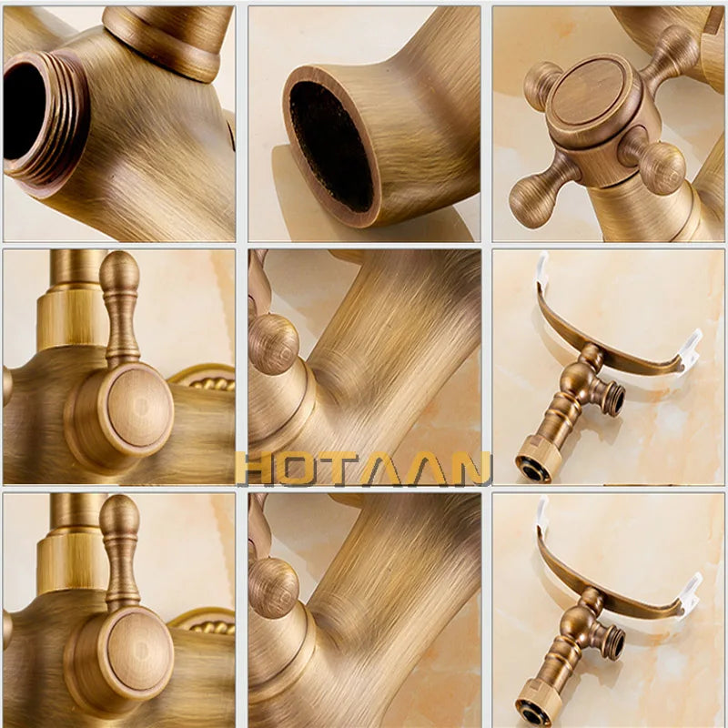 Wall Mounted Hand Held Antique Brass Shower Head Kit - Nellie's Way Beauty, Inc.