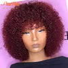 Red 99j Color 100% Brazilian Human Hair Afro Kinky Wig