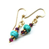 Hot Pink and Turquoise 14 K Gold Filled Earrings by Alexa Martha Designs