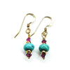 Hot Pink and Turquoise 14 K Gold Filled Earrings by Alexa Martha Designs
