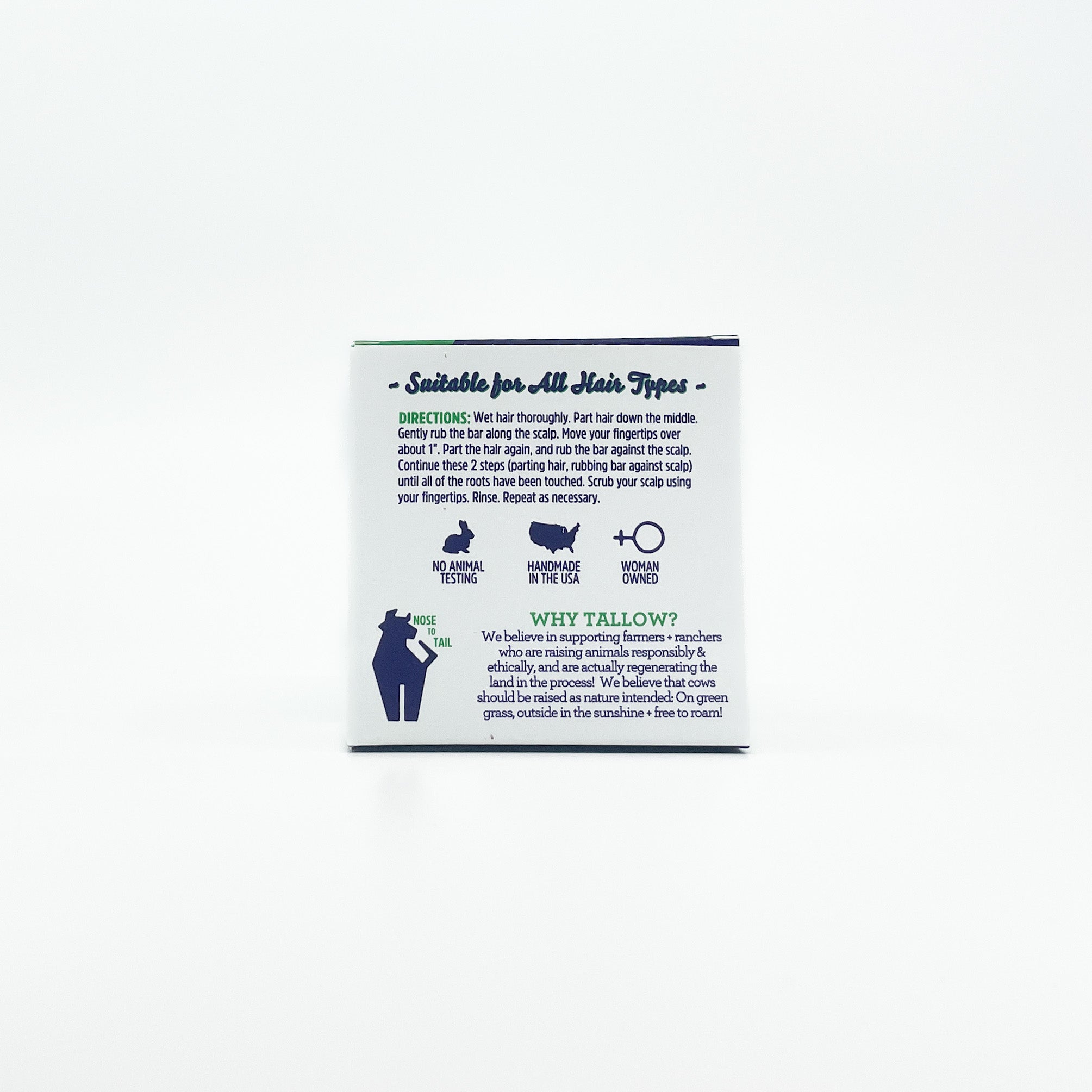 FATCO tallow based Shampoo Bar rosemary mint directions