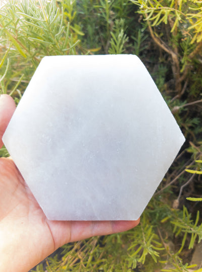Selenite Shapes Charging Plates by Whyte Quartz