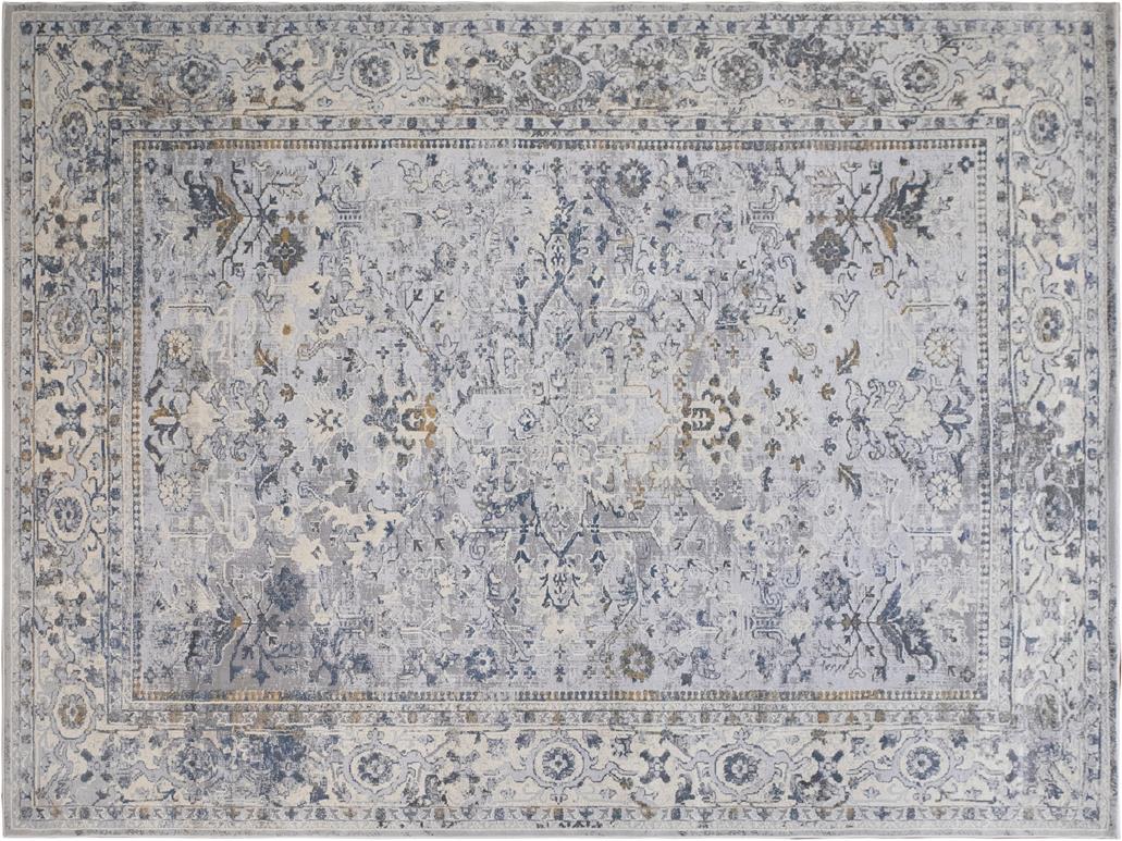 Vintage Zinnia Light Grey Blue Rug by Bareens Designer Rugs