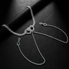 Sexy Double Heart Rhinestone Chain Necklace for Women