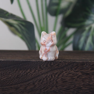 Mini Gemstone Cute Cat Statue Crystal