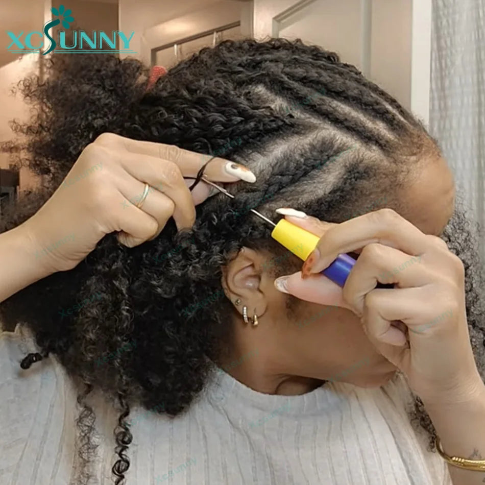 Kinky Curly Crochet Human Hair Extensions Afro Kinky Pre-Separated Knotless Crochet Human Hair With Loop For Twist Boho Braids