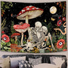 Skeleton Tapestry Floral Wall Hanging