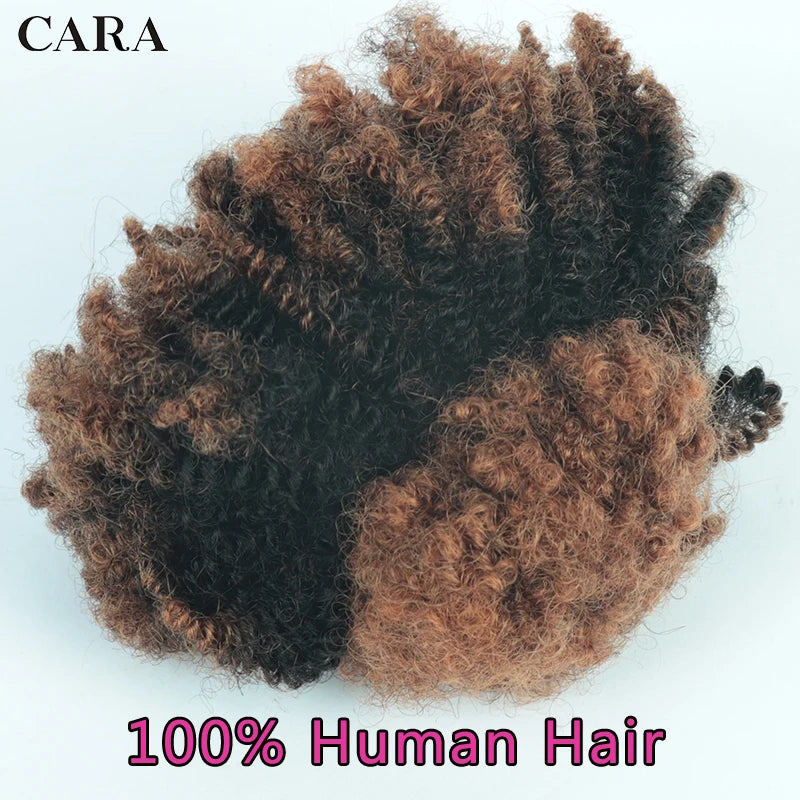 Kinky Curly Ombre Color Locks Extensions 4B 4C Knotless Bulk Human Hair For Braiding or Crochet