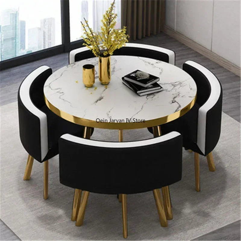 Marble Top Dining Table with 4 chairs