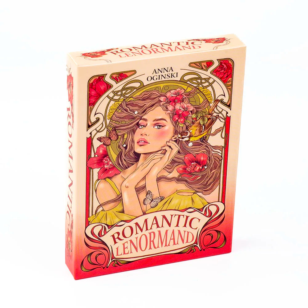 Romantic Lenormand Oracle Cards  37 Pcs Deck 10.2x7.2cm English Vision Art Nouveau Floral Motifs for Party Board  Playing Games