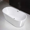 67" Acrylic Freestanding Bathtub with Matte Black Overflow and Drain