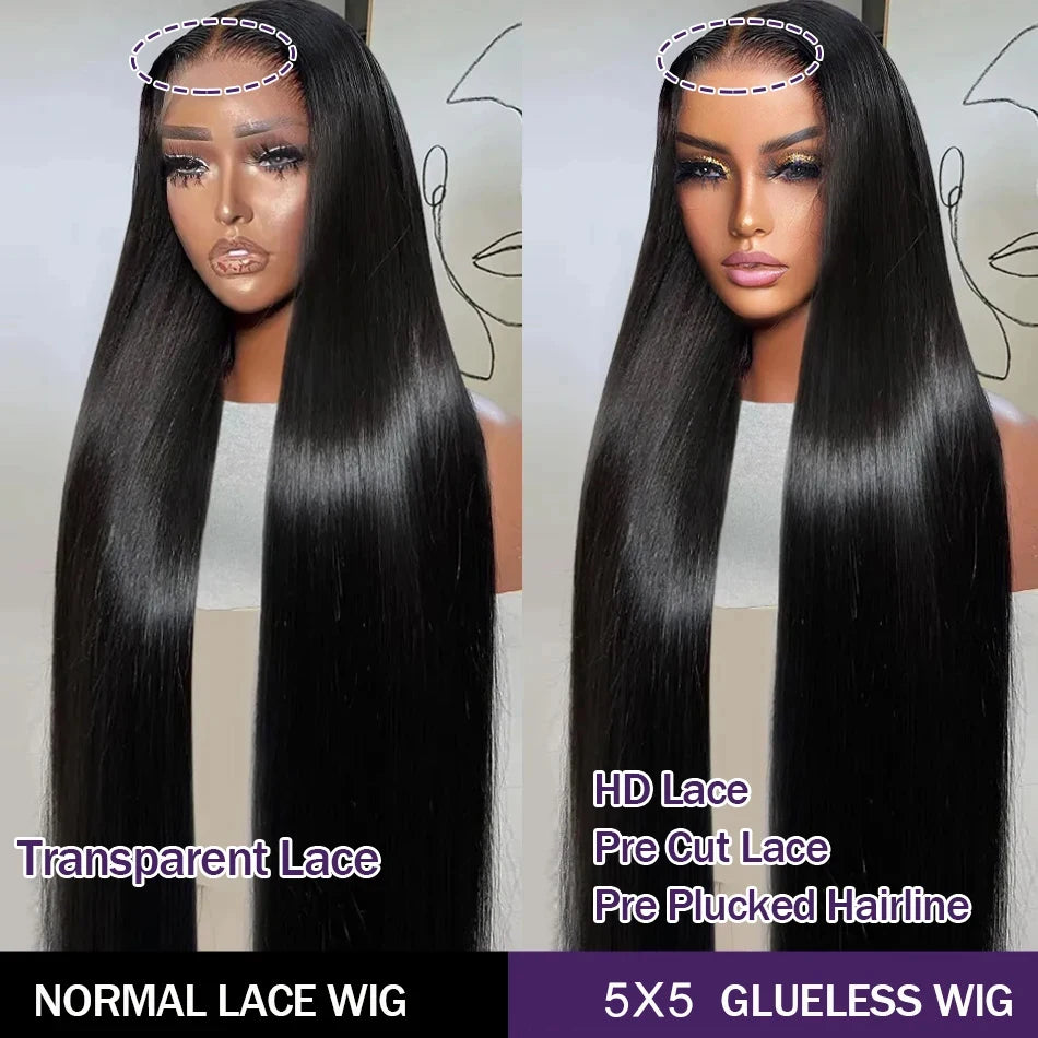Bling 6X4 5X5 Glueless Wig Human Hair Wear and Go Straight Lace Closure Wig Human Hair 9X6 7X5 Pre Cut Lace Wigs for Women
