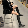 Genuine Leather Chelsea Leather Knee High Boots