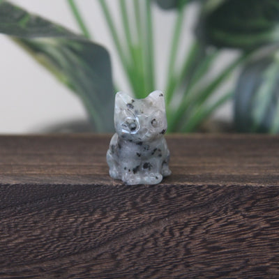 Mini Gemstone Cute Cat Statue Crystal