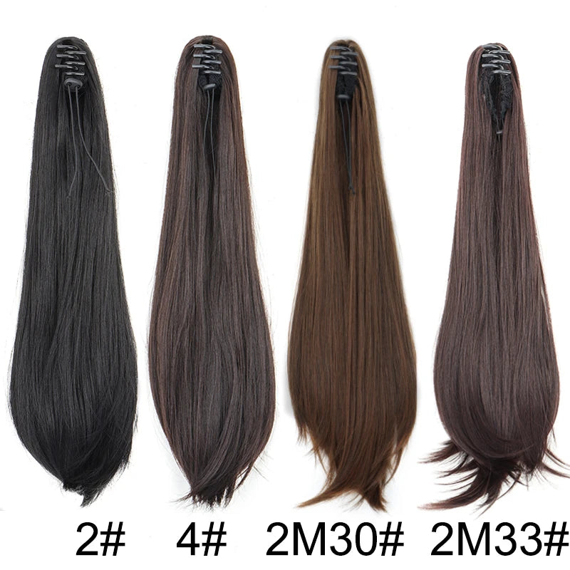 Elegant Synthetic Ponytail Women's Long Straight Hair Ponytail Hair Extension Claw Clip in Hair for All Occasions