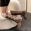 Knee High Platform Elegant Low Heel Trend Punk Gothic New Rock Leather Shoes