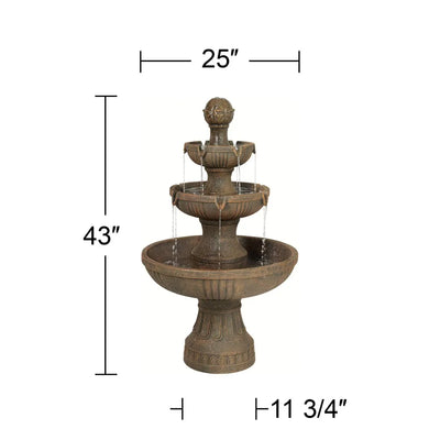 43" High 3 Tiered Cascading Water Fountain